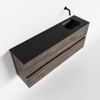 MONDIAZ ADA 120cm toiletmeubel dark brown. LEX wastafel urban rechts zonder kraangat - thumbnail