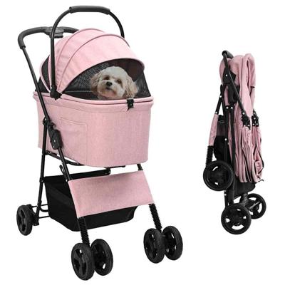 Opvouwbare Huisdierenwagen Roze 81 x 47 x 99 cm Oxford stof Opvouwbare Huisdierenwagen Roze 81 x 47 x 99 cm Oxford stof