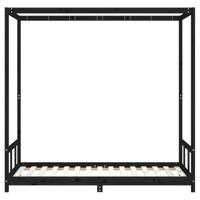 Kinderbedframe 90x190 cm massief grenenhout zwart - thumbnail