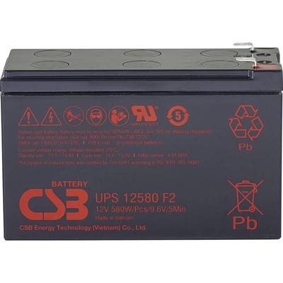 CSB Battery UPS 12580 high-rate Loodaccu 12 V 9.4 Ah Loodvlies (AGM) (b x h x d) 151 x 99 x 65 mm Kabelschoen 6.35 mm Onderhoudsvrij, Geringe zelfontlading CSB Battery UPS 12580 high-rate Loodaccu 12 V 9.4 Ah Loodvlies (AGM) (b x h x d) 151 x 99 x 65 mm Kabelschoen 6.35 mm Onderhoudsvrij, Geringe zelfontlading