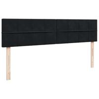 Ottoman bed met matrassen 180x200cm fluweel zwart - thumbnail