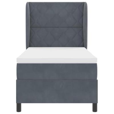 Boxspringbed met matras fluweel donkergrijs 100x200 cm