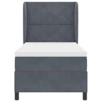 Boxspringbed met matras fluweel donkergrijs 100x200 cm - thumbnail