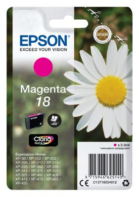 Epson C13T18034012 3.3ml 180pagina's Magenta inktcartridge