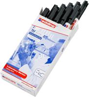 Permanente markeerstift Edding 8014 Zwart (10 Stuks) - thumbnail