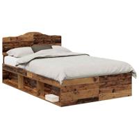 Bedframe met hoofdeinde Oudhout 120 x 190 cm Massief grenenhout - thumbnail