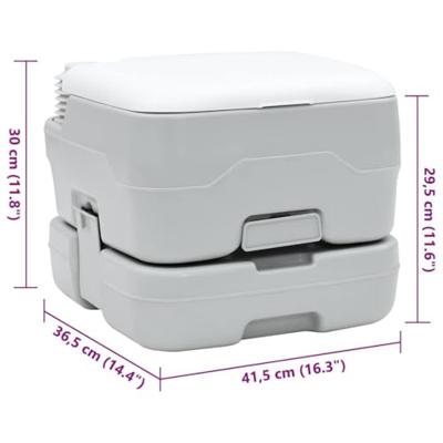 VidaXL Camping toilet grijs en wit 41,5 x 36,5 x 30 cm polyetheen VidaXL Camping toilet grijs en wit 41,5 x 36,5 x 30 cm polyetheen