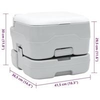 VidaXL Camping toilet grijs en wit 41,5 x 36,5 x 30 cm polyetheen - thumbnail