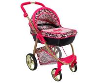 The Glam Crew 2in1 Poppenwagen Bella met Luipaardprint Roze/Goud - thumbnail