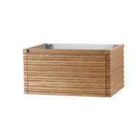 Wastafelonderkast BWS Karina 1 Lade Greeploos Soft Close 79x40x52 cm Licht Noten - thumbnail