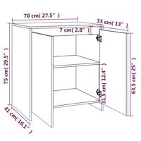 Dressoir 70x41x75 cm bewerkt hout grijs sonoma eikenkleurig - thumbnail