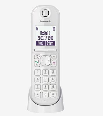 Panasonic KX-TGQ200GW DECT IP-telefoon (draadloos, compatibel met CAT-iq 2.0, handsfree-modus, nummervergrendeling, Eco-Plus, digitale telefoon) wit