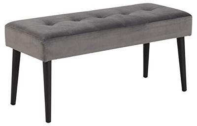 Bendt Halbankje 'Kiara' Velvet, kleur Dark Grey Bendt Halbankje 'Kiara' Velvet, kleur Dark Grey