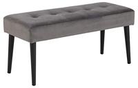 Bendt Halbankje 'Kiara' Velvet, kleur Dark Grey - thumbnail