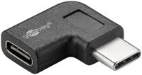 Goobay 45402 USB-C 90° schuine OTG Super Speed adapter voor de aansluiting van USB-C oplaadkabels - voert USB-C-kabel naar links of rechts af - thumbnail