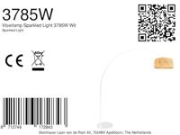 Steinhauer BooglampSparkled Light wit met strokleurige kap - 3785W - thumbnail