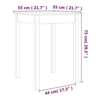 Wandtafel 55x55x75 cm massief grenenhout wasbruin - thumbnail