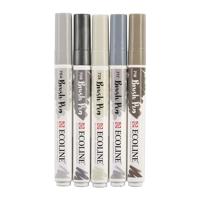 Bruynzeel Ecoline brush pen set schaduw, 5 kleuren - thumbnail