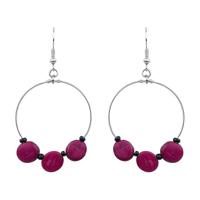 Rode Yokomeshi Kokosnoot Oorbellen Puntos Berry, 10 gram - thumbnail