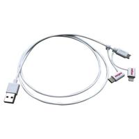 ROLINE USB 2.0 8pin sync & oplaadkabel Type A - Type C / 8-pins / USB MicroB, wit, 1 m - thumbnail