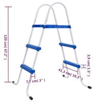 VidaXL Zwembadladder 84 cm blauw en wit - thumbnail
