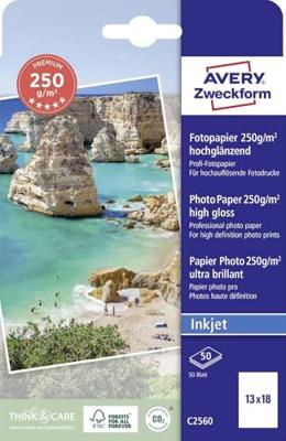 Avery-Zweckform Premium C2560 Fotopapier 13 x 18 cm 250 g/m² 50 vellen Hoogglans