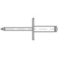 TOOLCRAFT 160313 Open popnagel (Ø x l) 4.8 mm x 16 mm Staal Staal 250 stuk(s) - thumbnail