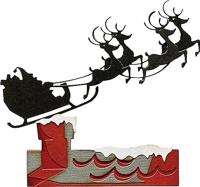 Sizzix • tim holtz thinlits die set reindeer sleigh - thumbnail