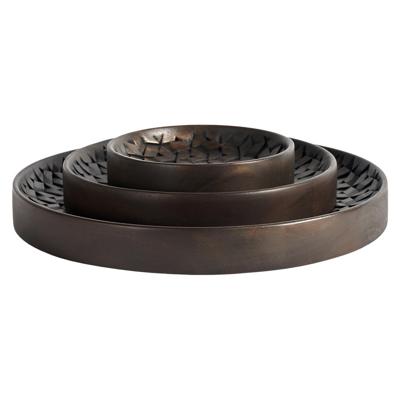 Ethnicraft Schaal 'Tampa' Mahoniehout, Set van 3 stuks Ethnicraft Schaal 'Tampa' Mahoniehout, Set van 3 stuks