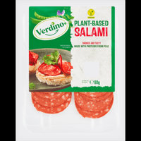 Verdino PlantBased Salami 80 g bij Jumbo - thumbnail