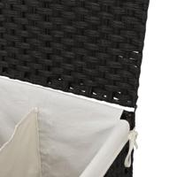 VidaXL Wasmand met 2 vakken 53x35x57 cm poly rattan zwart - thumbnail