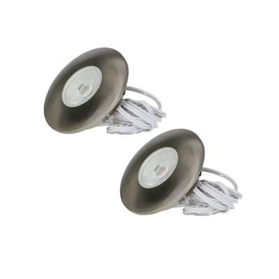 Set van 2 Pavo - Platte LED ipbouwspots met lage inbouwdiepte 12mm - 3 Watt 300 Lumen - 2700K Warm wit - Dimbaar - Rond - Meubelspot - IP44 waterdicht - RVS Set van 2 Pavo - Platte LED ipbouwspots met lage inbouwdiepte 12mm - 3 Watt 300 Lumen - 2700K Warm wit - Dimbaar - Rond - Meubelspot - IP44 waterdicht - RVS