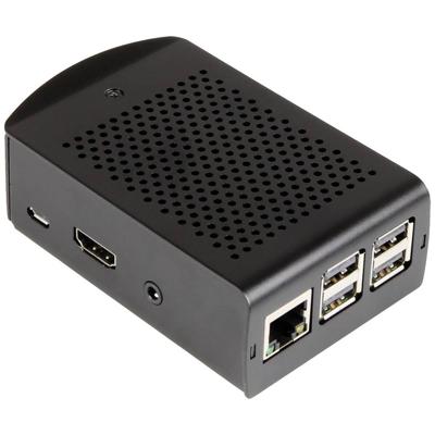 Joy-it rb-alucase+06 SBC-behuizing Geschikt voor serie: Raspberry Pi® Met bevestigingslasplaat Zwart Joy-it rb-alucase+06 SBC-behuizing Geschikt voor serie: Raspberry Pi® Met bevestigingslasplaat Zwart
