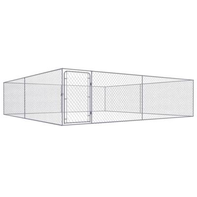 Hondenkennel voor buiten 4x4x1 m gegalvaniseerd staal