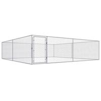 Hondenkennel voor buiten 4x4x1 m gegalvaniseerd staal - thumbnail