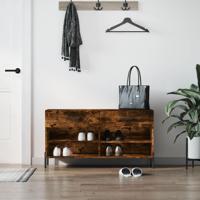 VidaXL Schoenenbank 102x35x55 cm bewerkt hout gerookt eikenkleurig - thumbnail