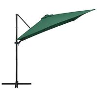VidaXL Zweefparasol met led en stalen paal 250x250 cm groen - thumbnail