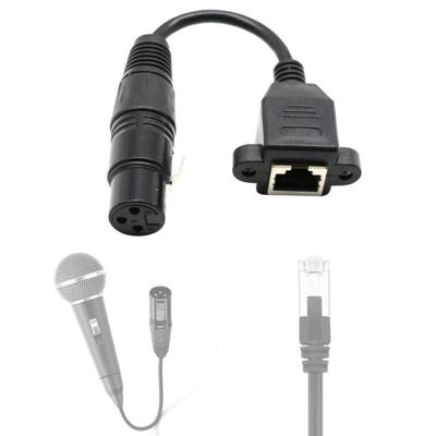 15cm XLR 3 pin female naar RJ45 Female netwerk connector adapter converter kabel 15cm XLR 3 pin female naar RJ45 Female netwerk connector adapter converter kabel