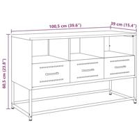 Tv-meubel 100,5x39x60,5 cm staal zwart - thumbnail