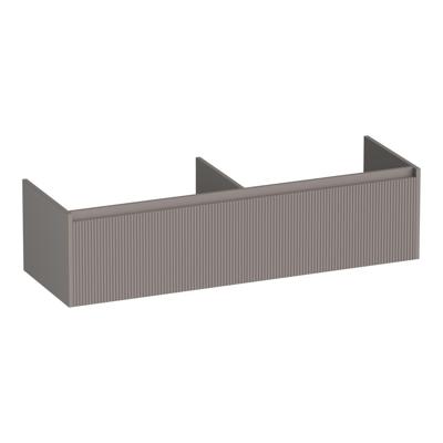 Brauer Embrace Wavy - Onderkast - 140 cm - met 2 Softclose Lades Greeploos en 2 Sifon Uitsparingen - Mat Taupe