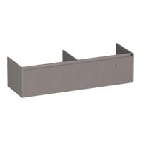 Brauer Embrace Wavy - Onderkast - 140 cm - met 2 Softclose Lades Greeploos en 2 Sifon Uitsparingen - Mat Taupe - thumbnail