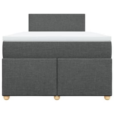Boxspring met matras stof donkergrijs 120x190 cm