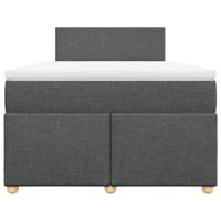 Boxspring met matras stof donkergrijs 120x190 cm - thumbnail