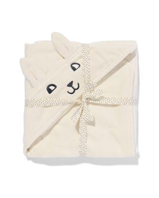 HEMA Baby badcape 80x80cm beertje (wit)