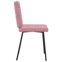 Eetkamerstoelen 2 st fluweel roze - thumbnail