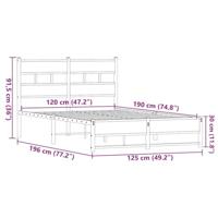 Bedframe zonder matras metaal bruin eikenkleurig 120x190 cm - thumbnail