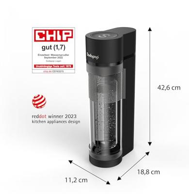 Sodapop Soda-maker Wassersprudler Zwart Incl. 2 glazen flessen, Incl. 1 PET-fles