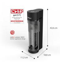 Sodapop Soda-maker Wassersprudler Zwart Incl. 2 glazen flessen, Incl. 1 PET-fles - thumbnail