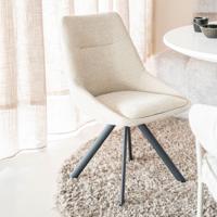 By-Boo Draaibare Eetkamerstoel 'Bliss' kleur Beige - thumbnail