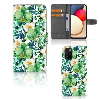 Samsung Galaxy A03s Hoesje Orchidee Groen Samsung Galaxy A03s Hoesje Orchidee Groen